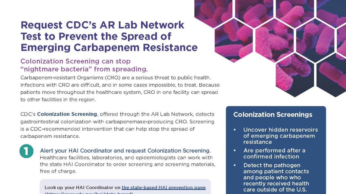 AR Lab Network CRE Screening