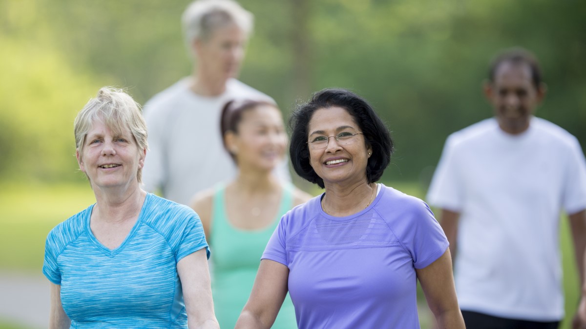 A group of people walking