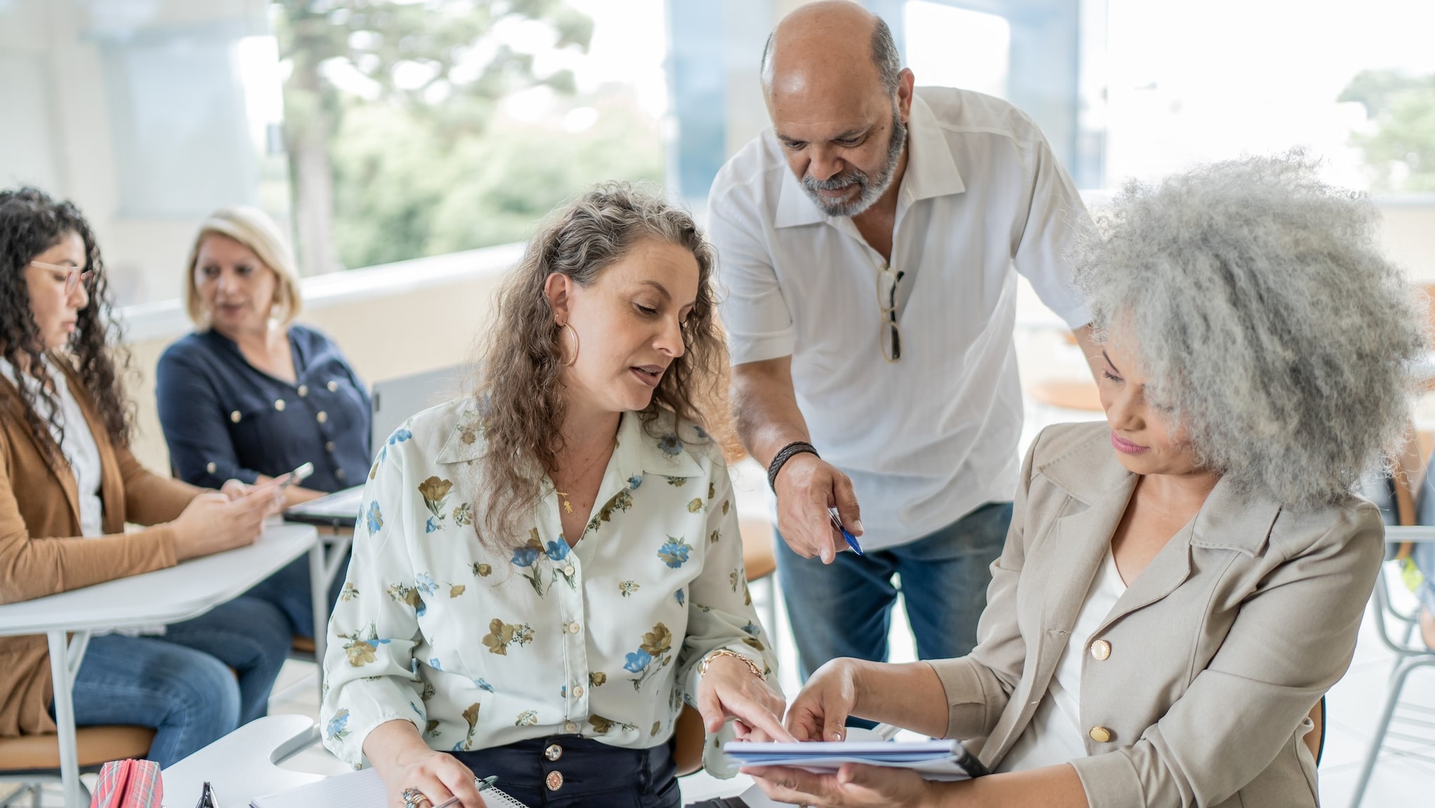 Adults in a diabetes education class