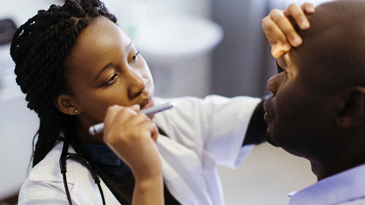 eye doctor doing an examination