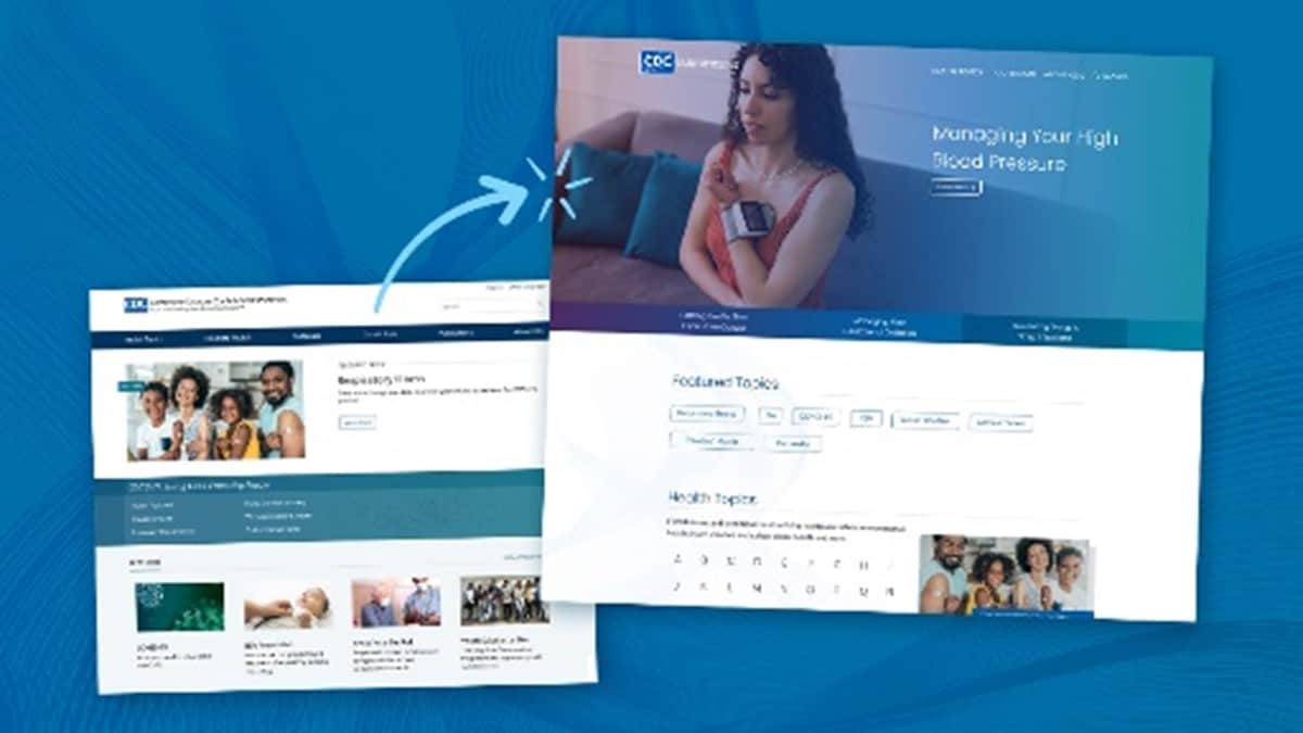 Redesigned CDC.gov homepage featuring modern layout, streamlined content, and improved user experience for easy navigation.