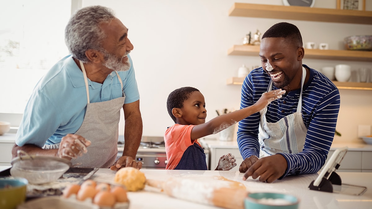 Multigenerational family cooking