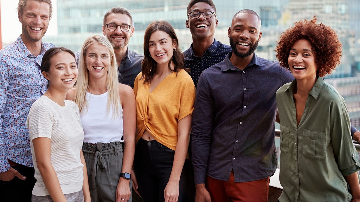 Group of smiling young adults