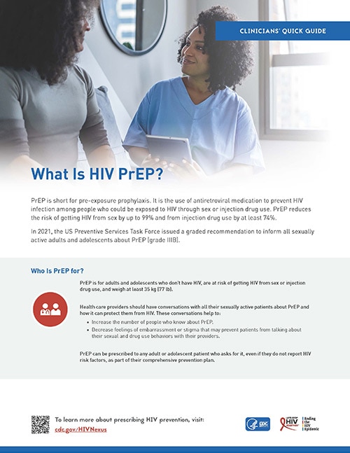 clinicians' quick guide: what is hiv prep? (thumbnail)