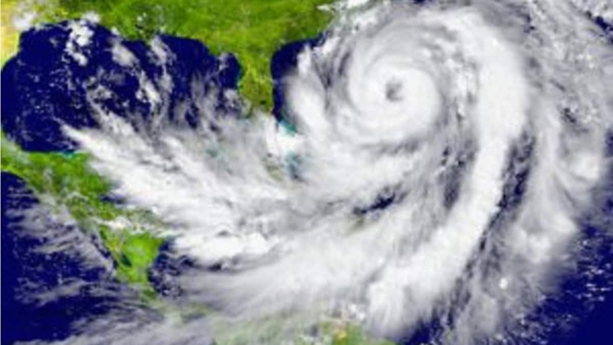 Radar map showing hurricane over southeastern United States