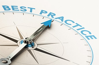 A compass pointing to "Best Practice"