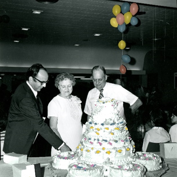 Dr. David J. Sencer (CDC Director) and Mrs. Joseph Mountin (widow of Dr. Joseph Mountin, U.S. Public Health Service visionary)