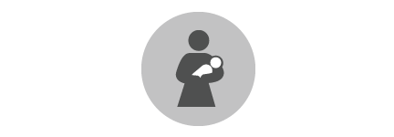 Stylized image of mother holding baby