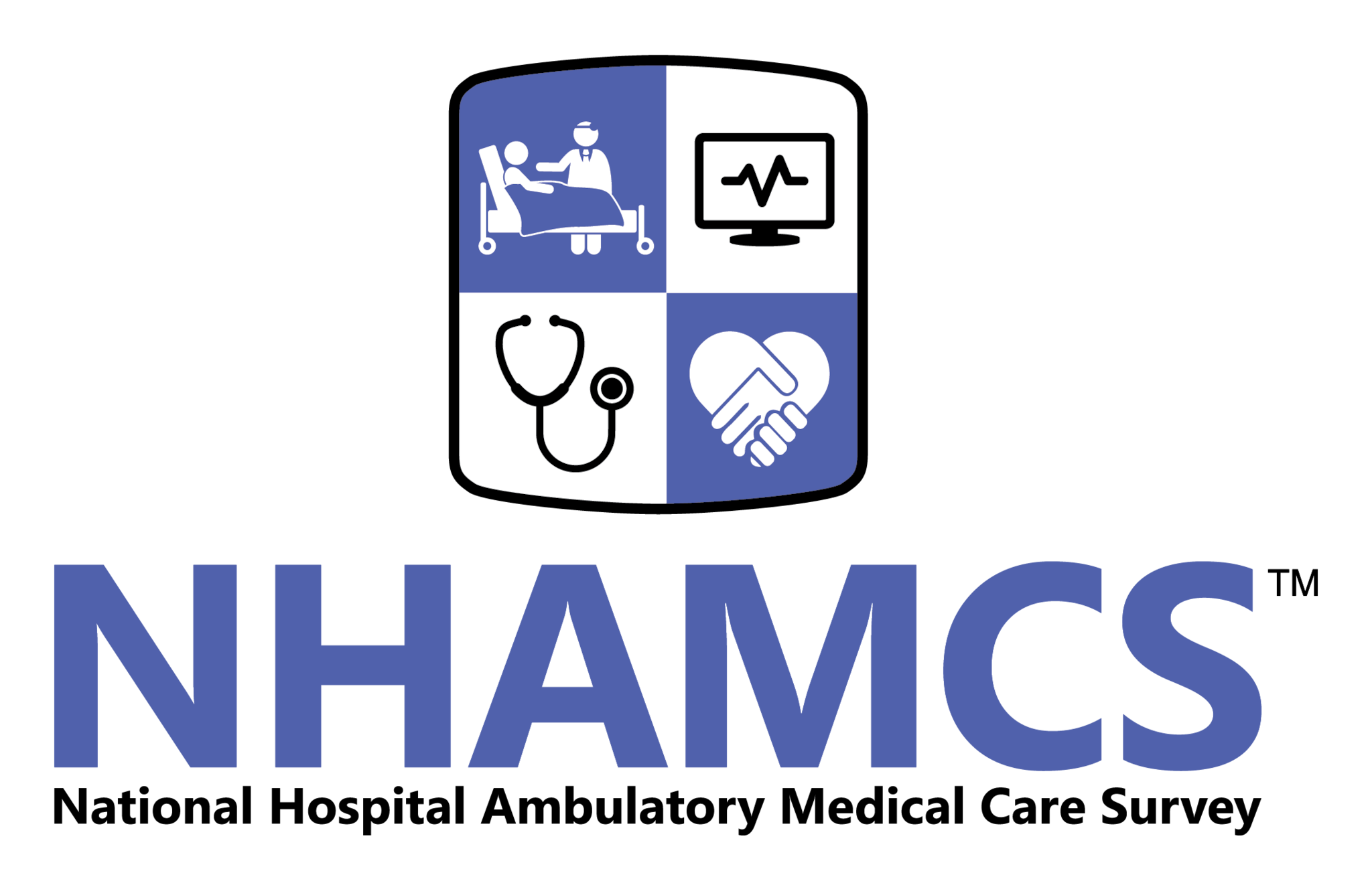 The NHAMCS logo gives the survey name and shows a shield with four health related icons.