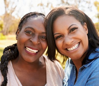 Portrait of Mother and Daughter in Park Together