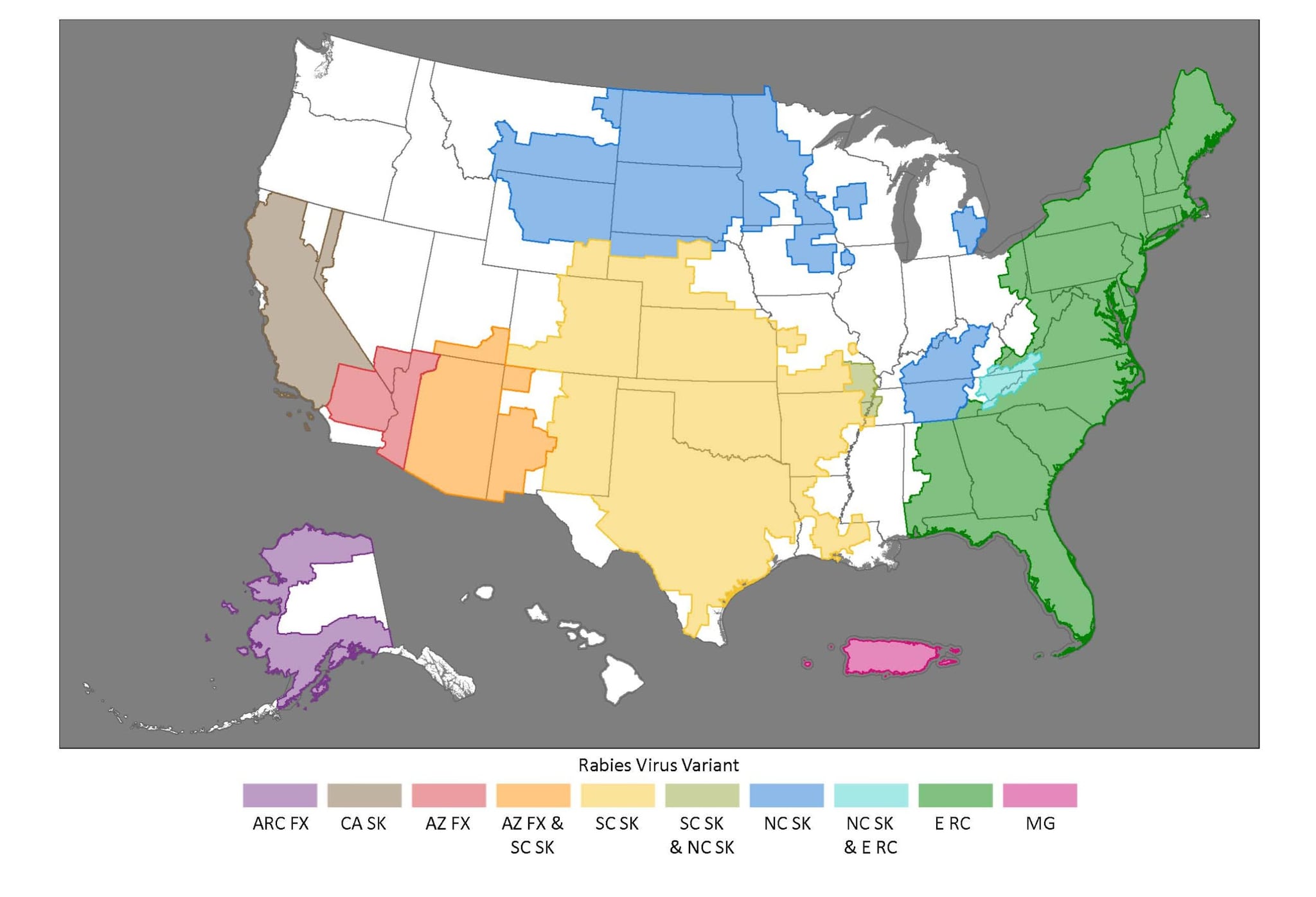 Map of the U.S. color coded to illustate information.