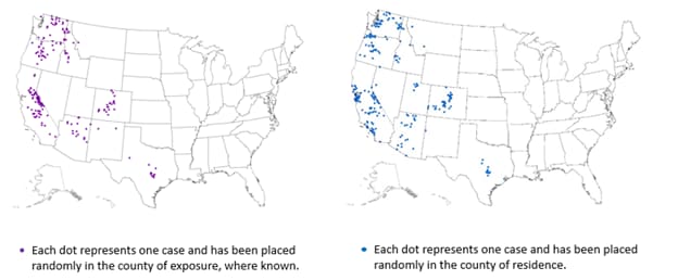 Cases of STRF in the United States from 2012 through 2021