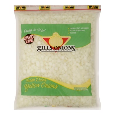 Image of a bag of diced onions