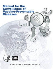 An image of the cover of CDC's Manual for the Surveillance of Vaccine-Preventable Diseases