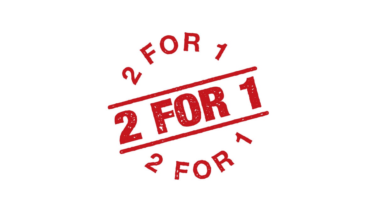 The phrase "2 for 1" to illustrate why discounts and special sales are one of the main ways that tobacco companies keep their products cheap and visible