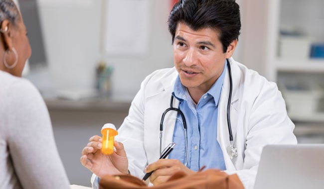 Doctor prescribing medication